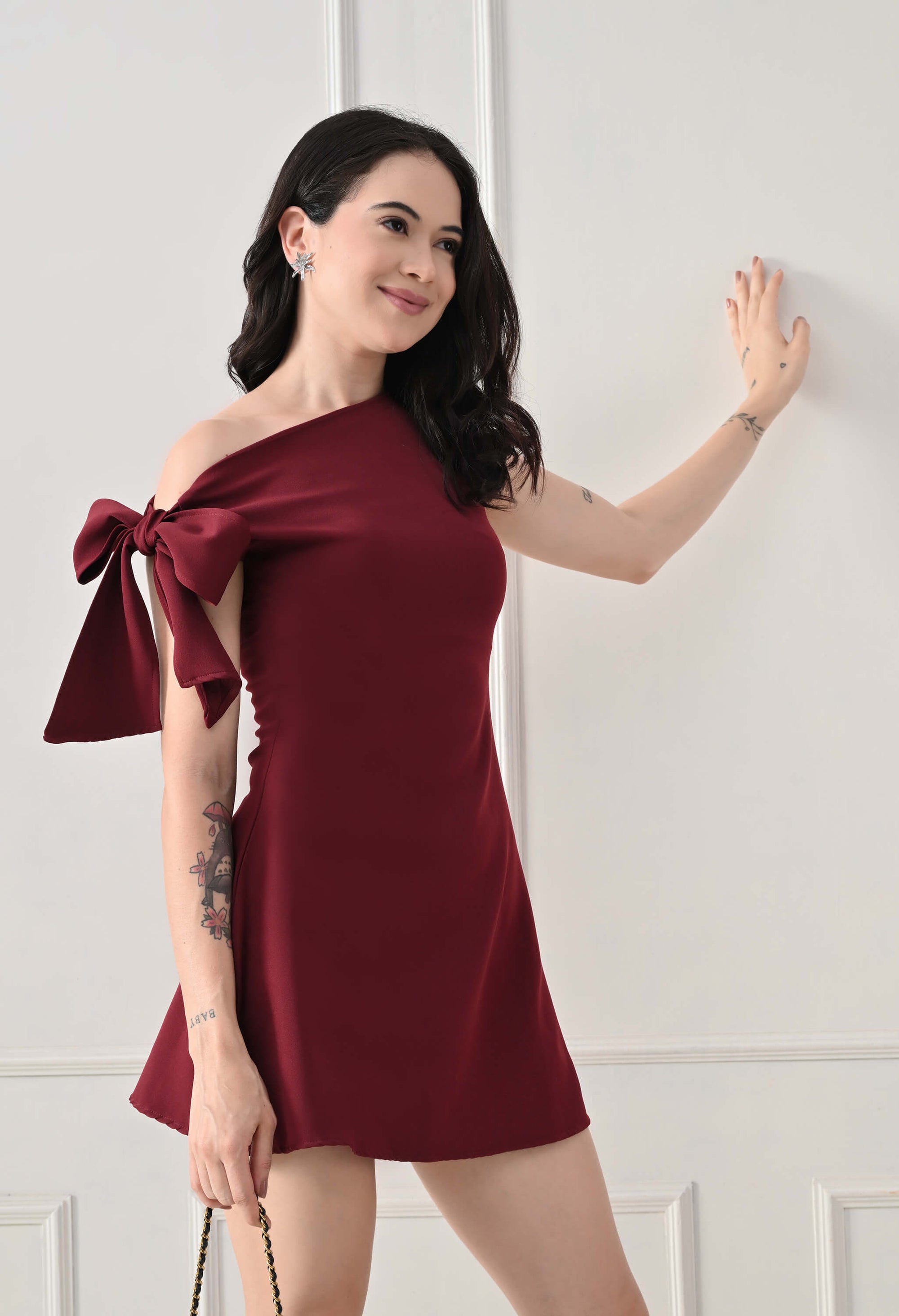 Burgundy Luna Knot Dress