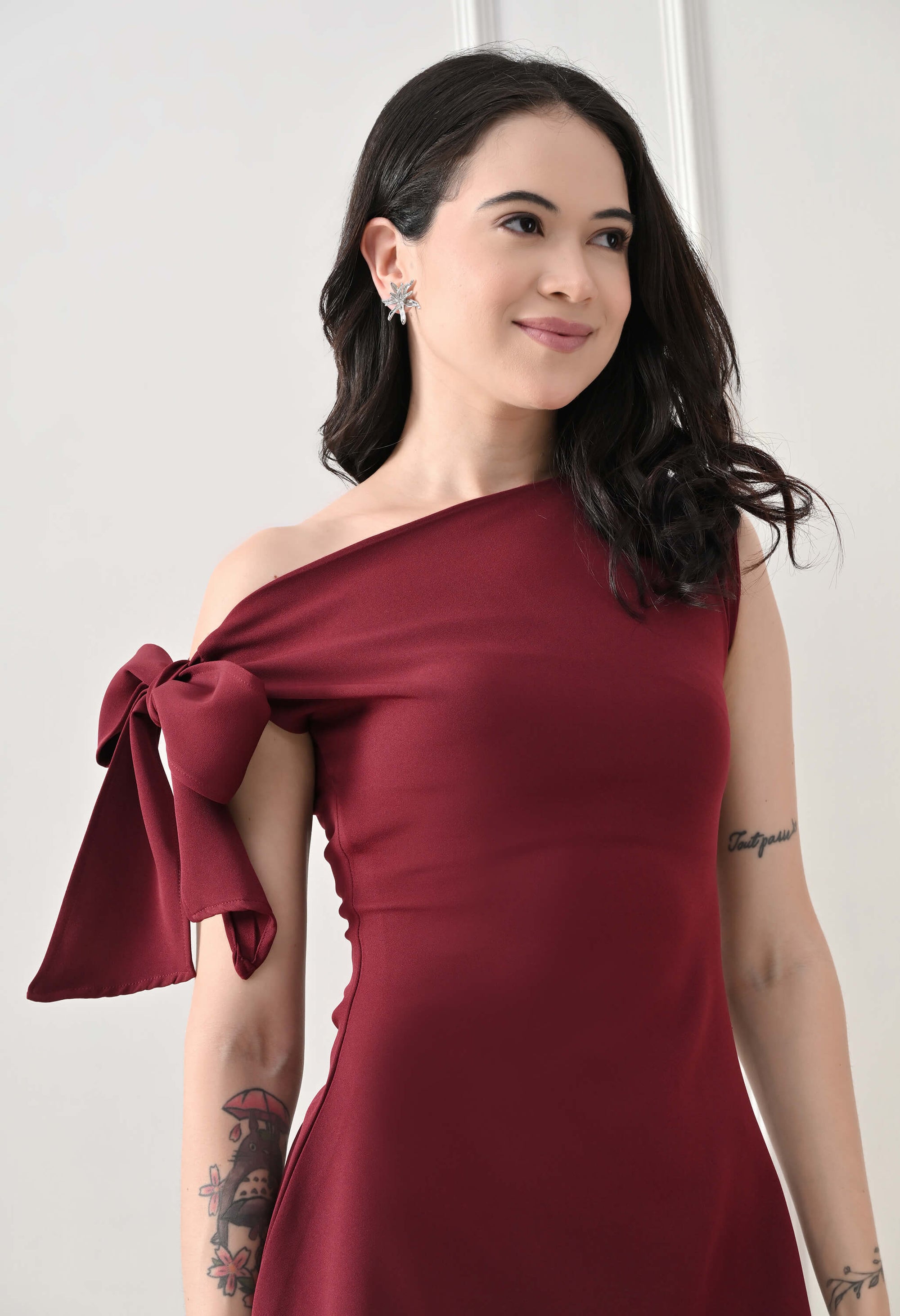 Burgundy Luna Knot Dress