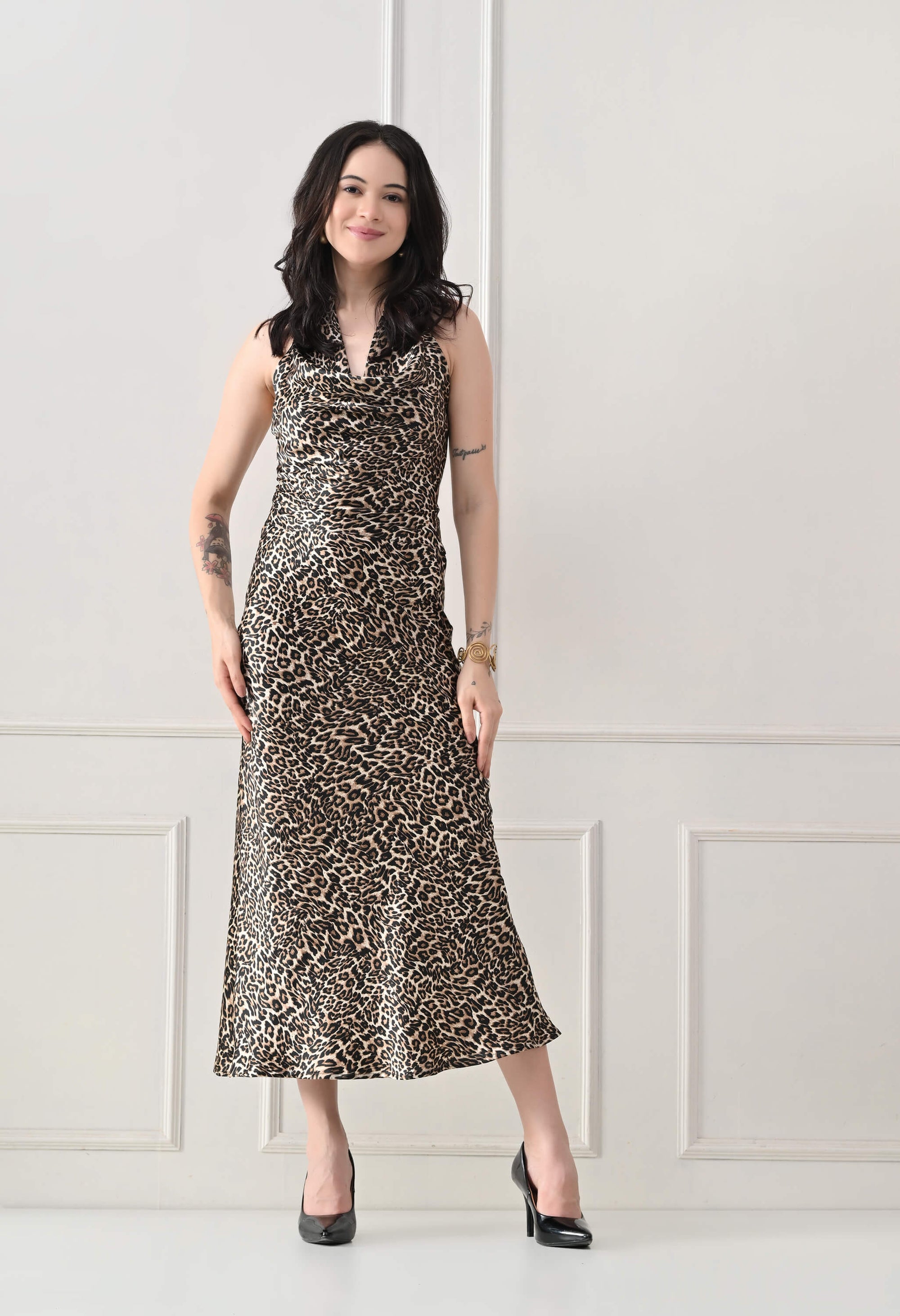 Leopard Juno Halter Dress